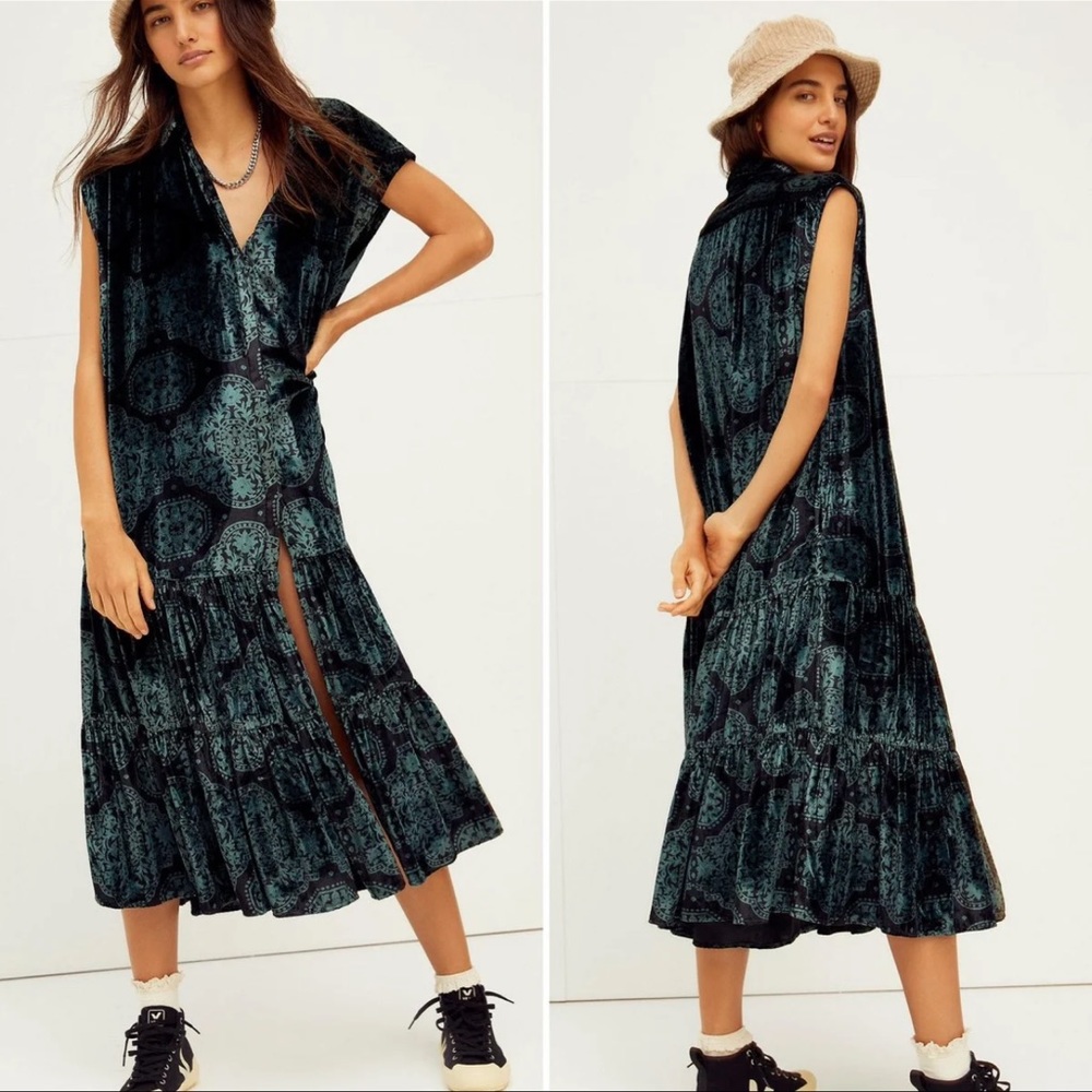NWT Free People On My Mind Velvet Maxi Top